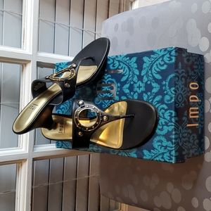 Impo | Escapade II Black and Gold Heeled Sandal